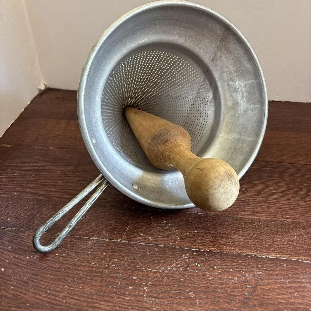vintage canning‎ screen funnel With Wooden Masher